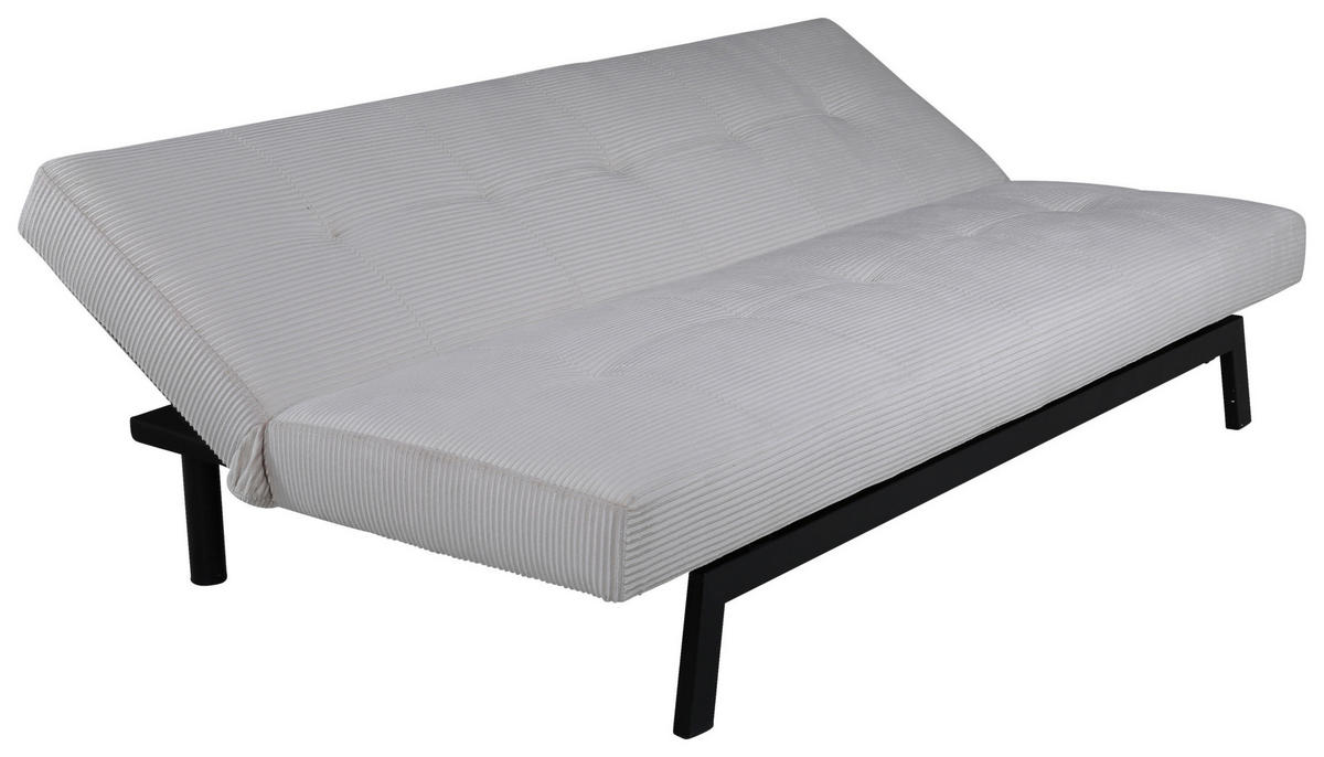 SCHLAFSOFA in Cord Schwarz, Beige  - Beige/Schwarz, Design, Textil/Metall (180/80/55cm) - Livetastic