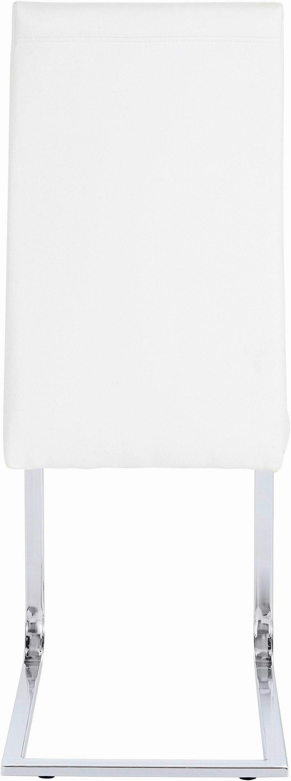 STUHL - Silberfarben/Weiß, Design, Leder/Metall (42/103/44cm) - MID.YOU