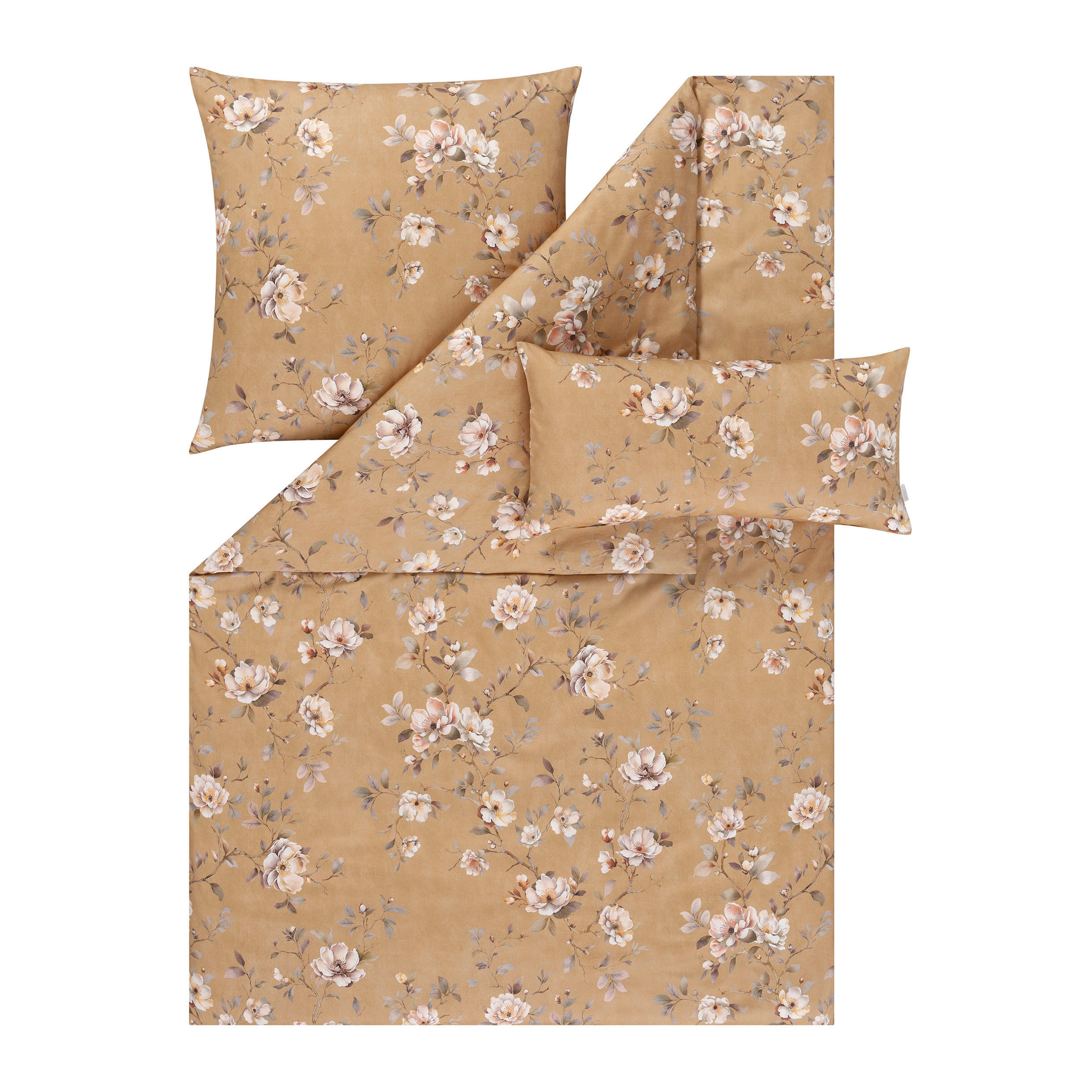 BETTWÄSCHE 155/220 cm Atelier Makosatin  - Messingfarben, Design, Textil (155/220cm) - Estella