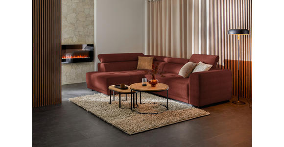 ECKSOFA in Chenille Rostfarben 205/284 cm - Rostfarben/Schwarz, Design, Kunststoff/Textil (205/284cm) - Xora