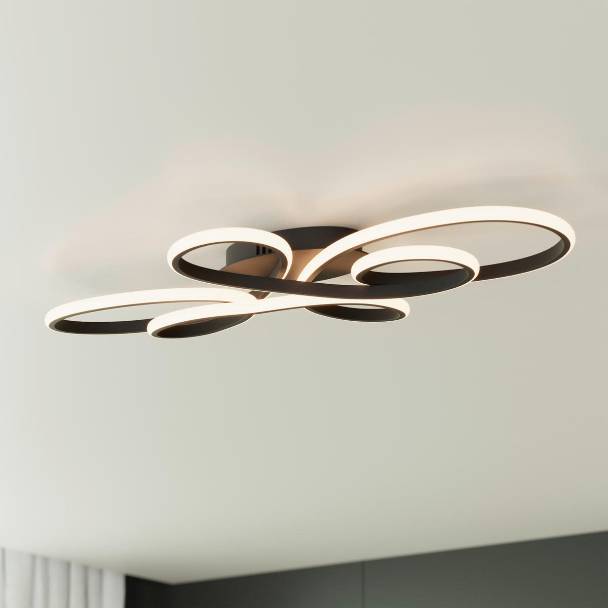 LED SVJETILJKA STROPNA Matar  - crna, Design, metal/plastika (88cm) - Novel