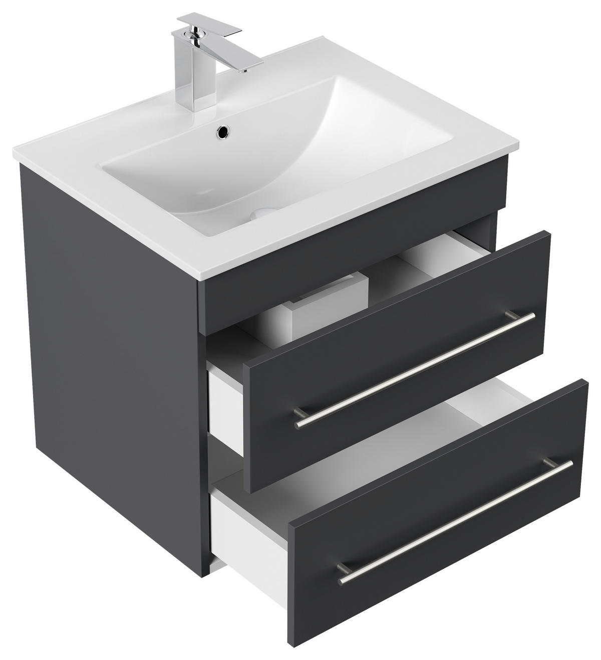 WASCHTISCHKOMBI 61,5 cm  - Graphitfarben/Weiß, Basics, Keramik/Holzwerkstoff (61,5cm) - MID.YOU