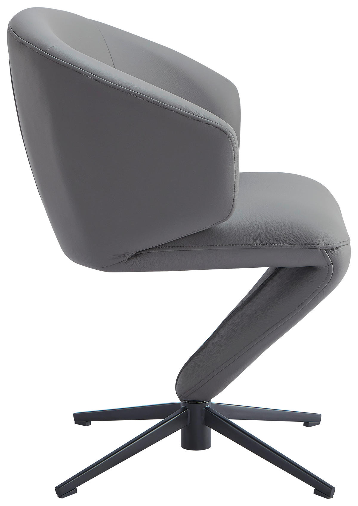 STOL MED ARMSTÖD järn äkta läder pigmenterad  - svart/antracit, Design, metall/läder (62/82/62cm) - Moderano