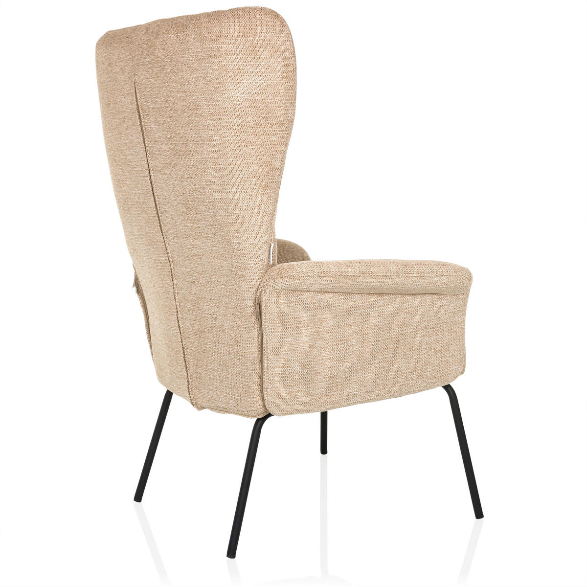 OHRENSESSEL Bouclé Beige  - Beige/Schwarz, MODERN, Textil/Metall (71/110/71cm) - MID.YOU
