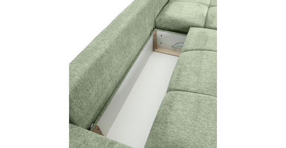 ECKSOFA  in Flachgewebe Hellgrün  - Schwarz/Hellgrün, KONVENTIONELL, Textil/Metall (295/180cm) - Carryhome