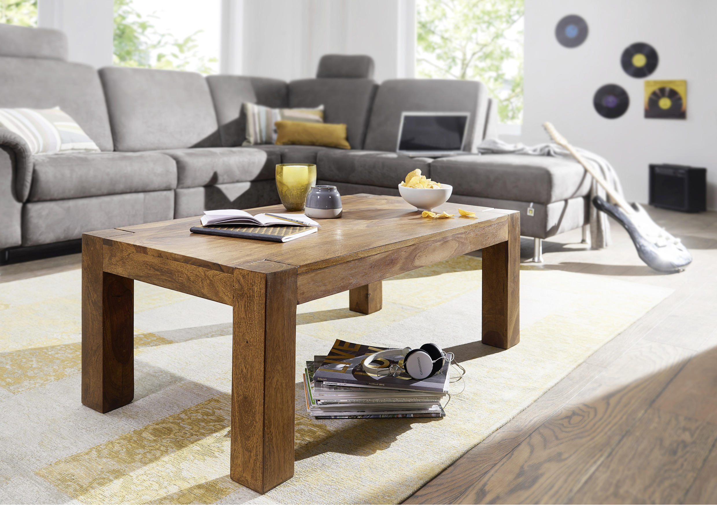 COUCHTISCH Sheesham massiv rechteckig Sheeshamfarben - Sheeshamfarben, Design, Holz (110/60/40cm) - MID.YOU