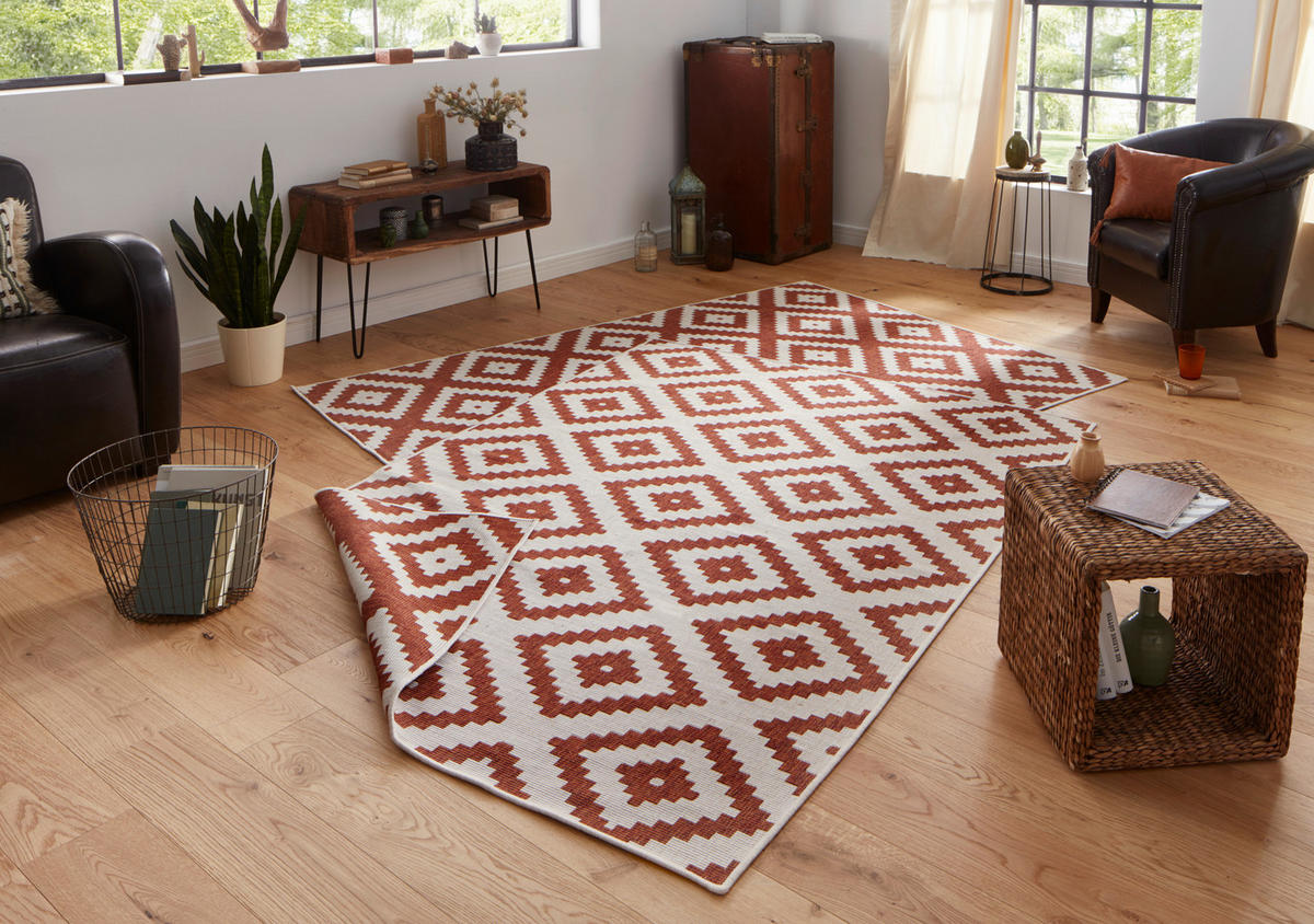 OUTDOORTEPPICH 240/340 cm Twin Creme, Terracotta  - Terracotta/Creme, Basics, Kunststoff (240/340cm)