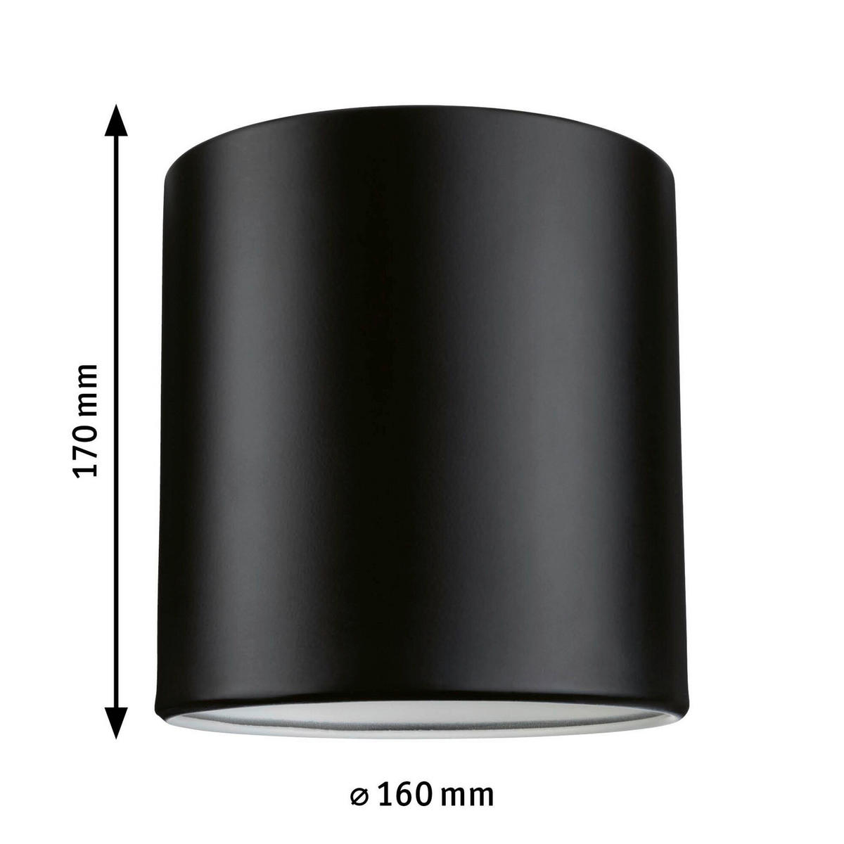 SCHIENENSYSTEM-LEUCHTENSCHIRM 16/17 cm   - Schwarz, Basics, Metall (16/17cm) - Paulmann