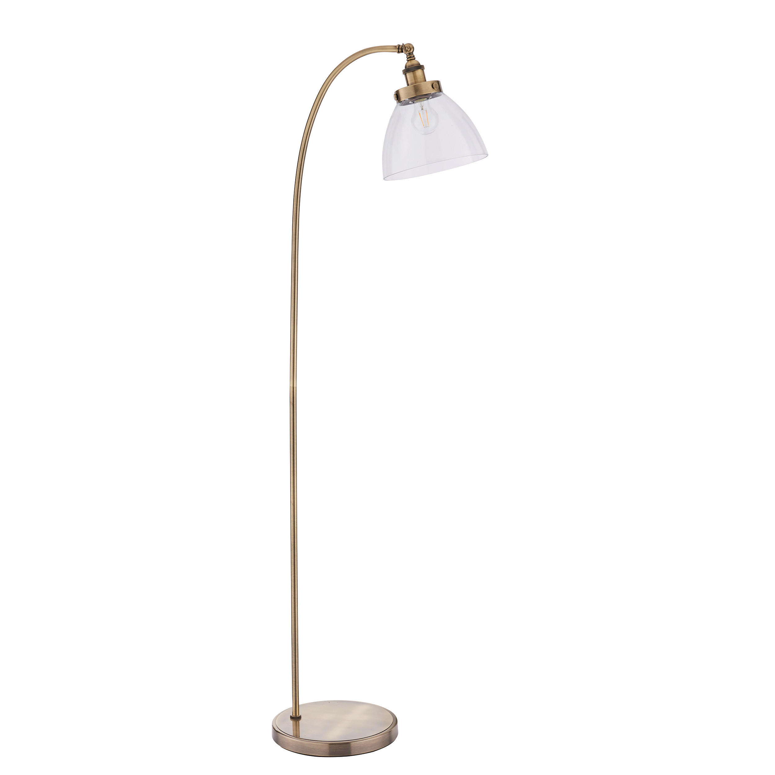 STEHLEUCHTE 28/46/152 cm    - Klar/Kupferfarben, KONVENTIONELL, Glas/Metall (28/46/152cm) - ENDON