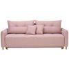 SCHLAFSOFA Webstoff Rosa  - Eichefarben/Rosa, Design, Holz/Textil (227/98/113cm) - Carryhome