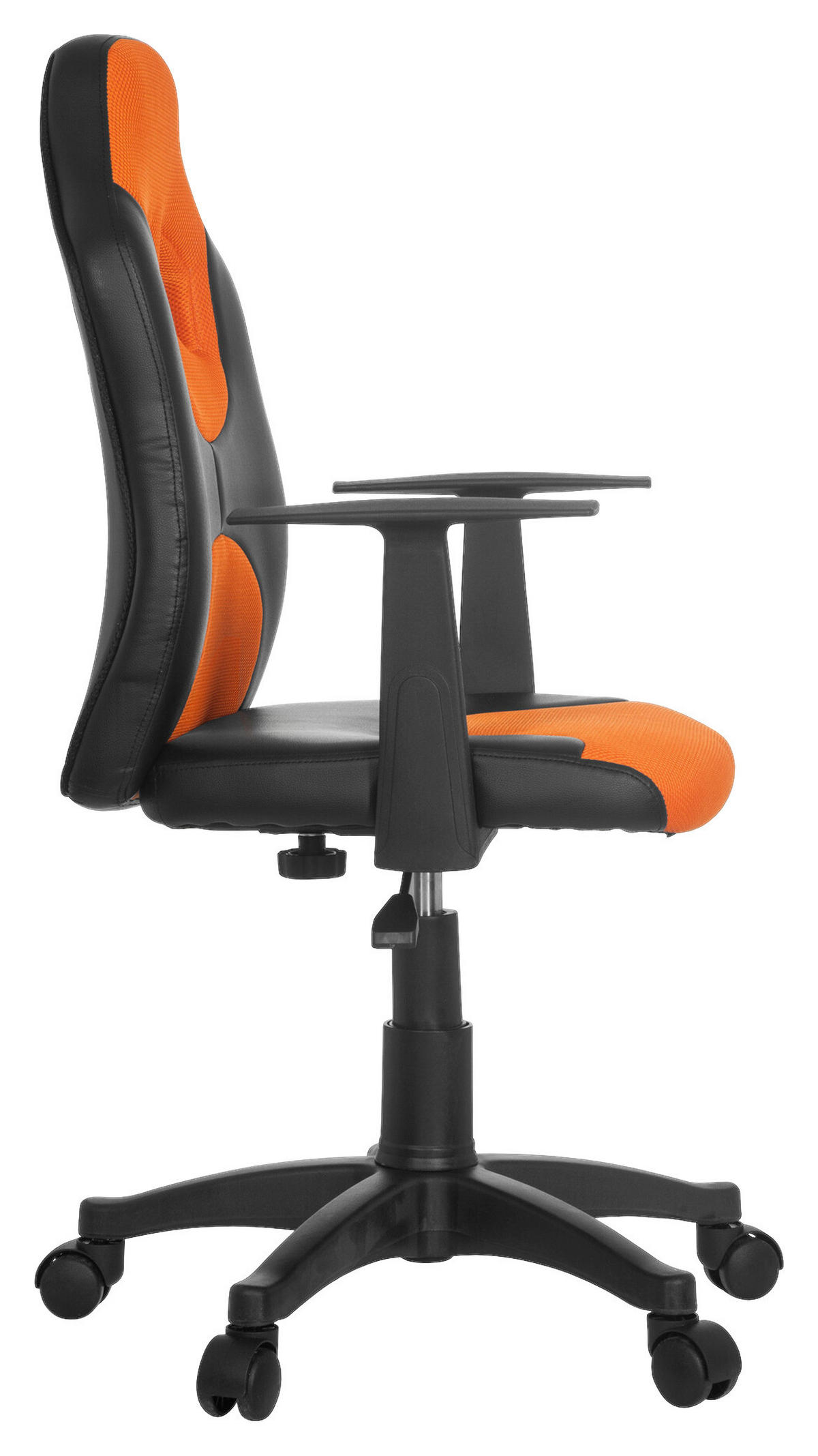 OTOČNÁ ŽIDLE PRO MLÁDEŽ, oranžová, černá - oranžová/černá, Basics, plast (54/90-100/48cm) - MID.YOU