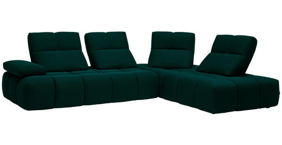 ECKSOFA in Struktur Petrol 313/233 cm - Petrol/Schwarz, Design, Kunststoff/Textil (313/233cm) - Emilio Belluti