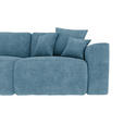 ECKSOFA in Samt Blau  - Chromfarben/Blau, KONVENTIONELL, Kunststoff/Textil (195/293cm) - Carryhome