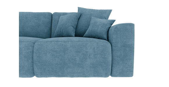 ECKSOFA in Samt Blau  - Chromfarben/Blau, KONVENTIONELL, Kunststoff/Textil (195/293cm) - Carryhome