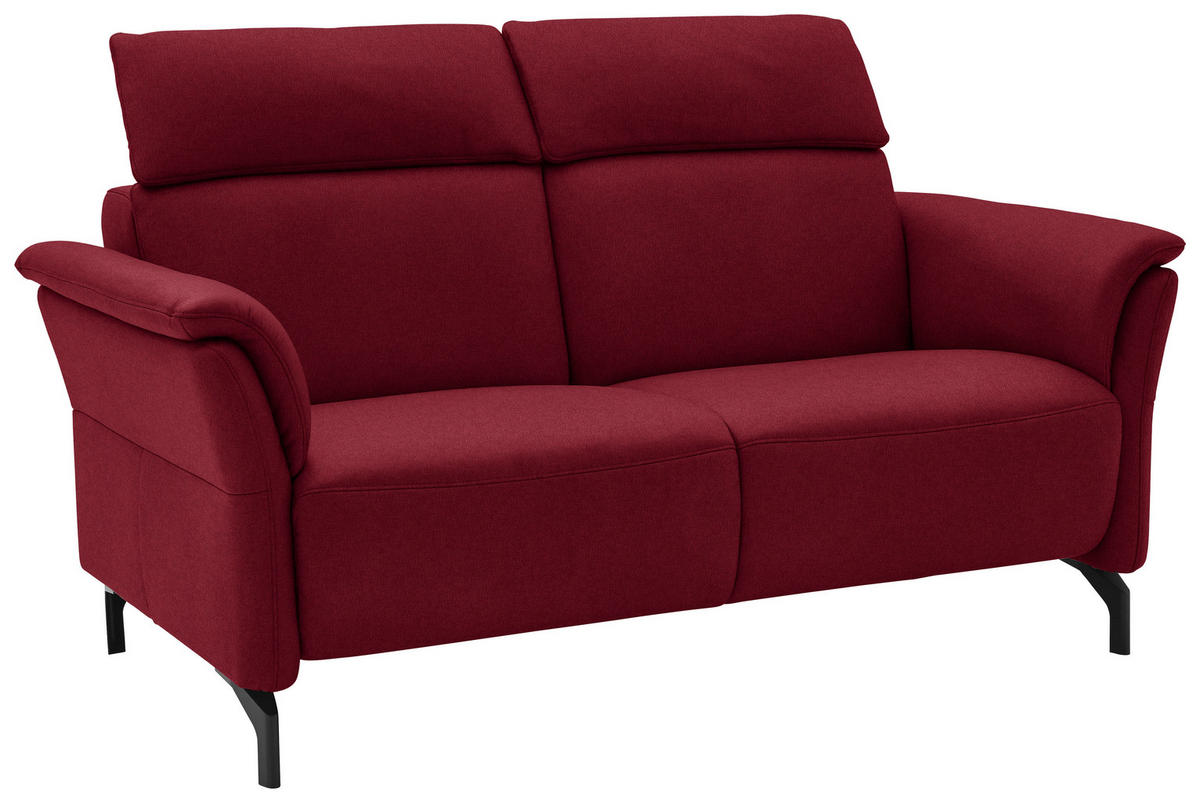 2-SITZER-SOFA  in Mikrofaser Rot  - Rot/Schwarz, KONVENTIONELL, Textil/Metall (178/103/95cm) - Dieter Knoll