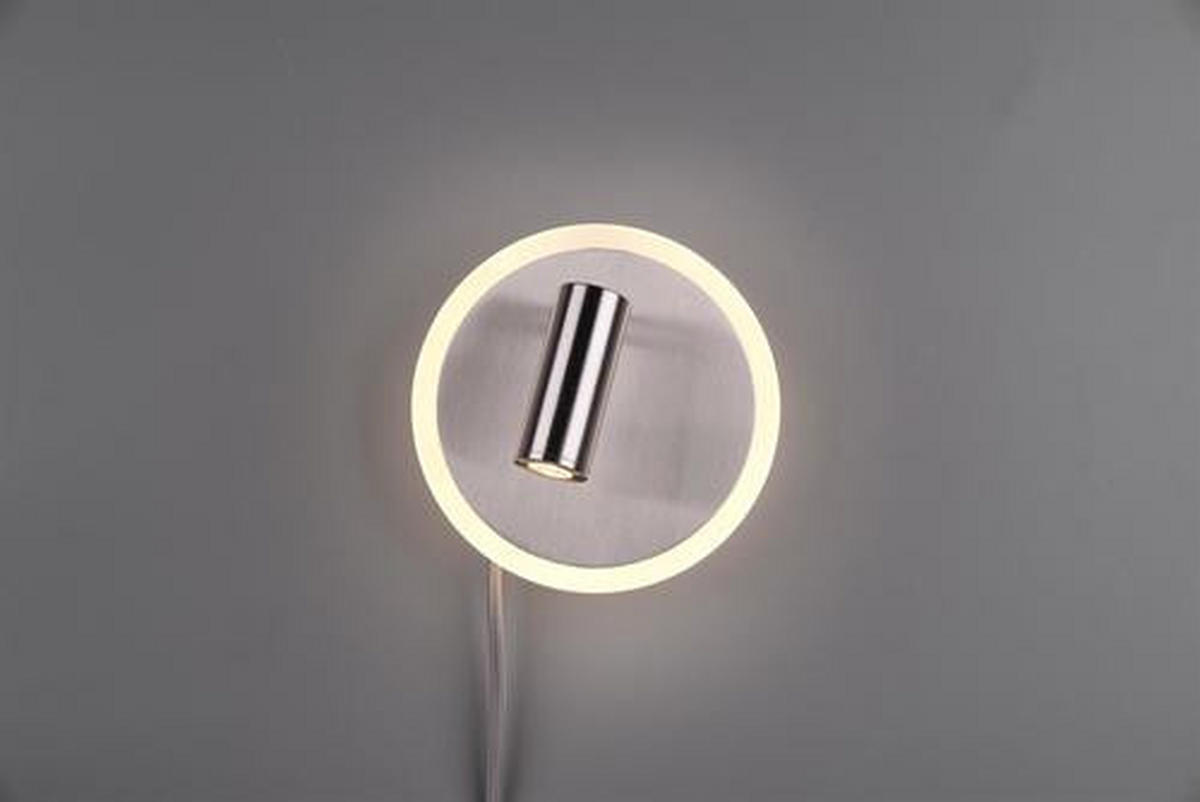 NÁSTENNÉ LED SVIETIDLO, 15 cm - biela/niklová, Basics, kov/plast (15cm)