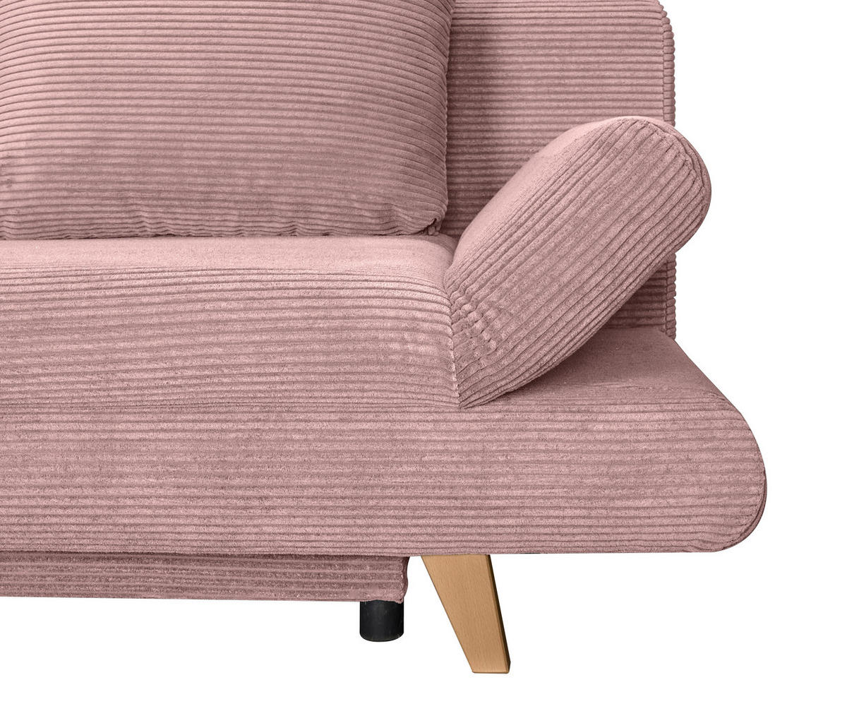 SCHLAFSOFA Cord Rosa  - Buchefarben/Rosa, KONVENTIONELL, Holz/Textil (200/75/85cm) - Carryhome