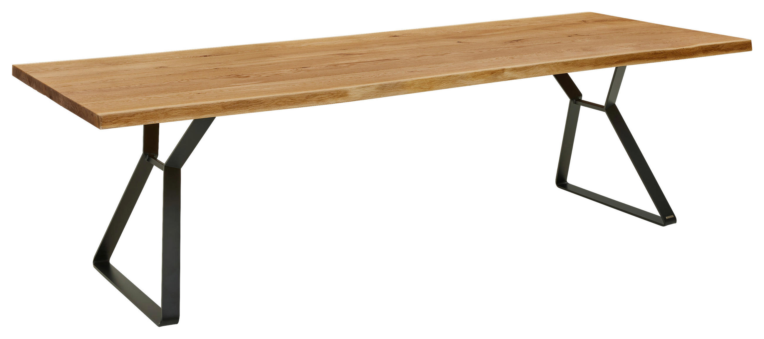 ESSTISCH 180/100/76 cm Echtholz  Holz, Metall in verschiedenen Größen erhältlich Freiform Eichefarben  - Eichefarben/Schwarz, Design, Holz/Metall (180/100/76cm) - Musterring