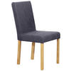 STUHL Webstoff Blau, Eichefarben Eiche vollmassiv  - Blau/Eichefarben, KONVENTIONELL, Holz/Textil (47/94/59cm) - Linea Natura