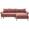 ECKSOFA Altrosa Chenille  - Schwarz/Altrosa, KONVENTIONELL, Textil/Metall (255/164cm) - Carryhome