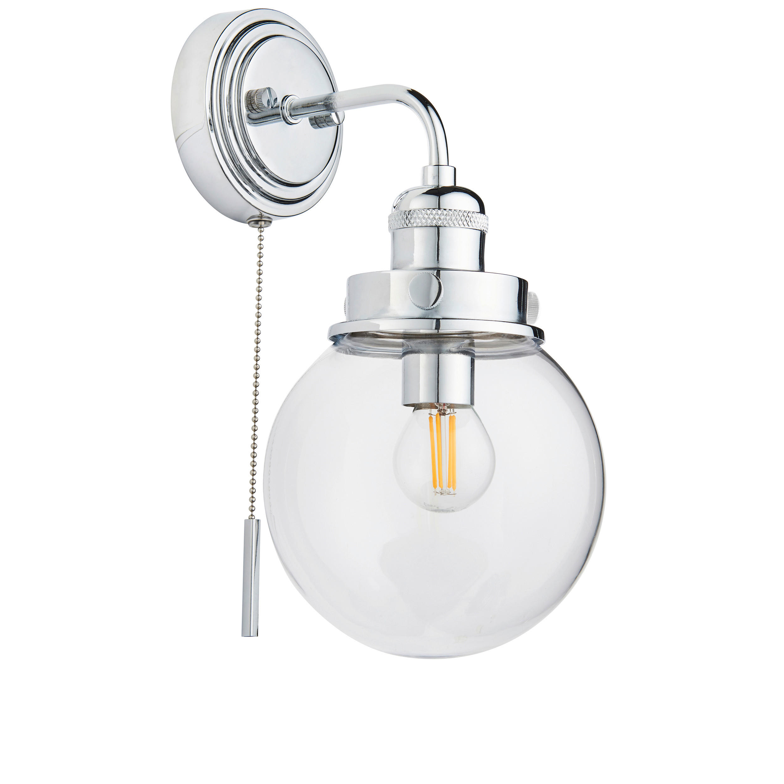 BADEZIMMER-WANDLEUCHTE 15/29,8 cm   - Klar/Nickelfarben, KONVENTIONELL, Glas (15/29,8cm) - ENDON