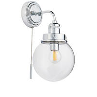 BADEZIMMER-WANDLEUCHTE 15/29,8 cm   - Klar/Nickelfarben, KONVENTIONELL, Glas (15/29,8cm) - ENDON