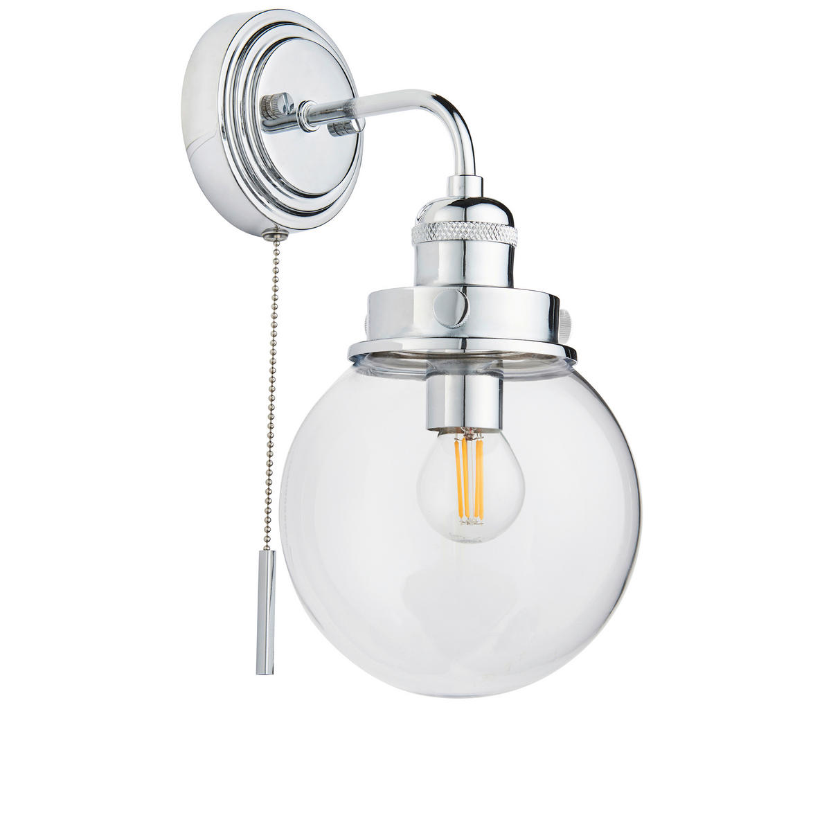 BADEZIMMER-WANDLEUCHTE 15/29,8 cm   - Klar/Nickelfarben, KONVENTIONELL, Glas (15/29,8cm) - ENDON