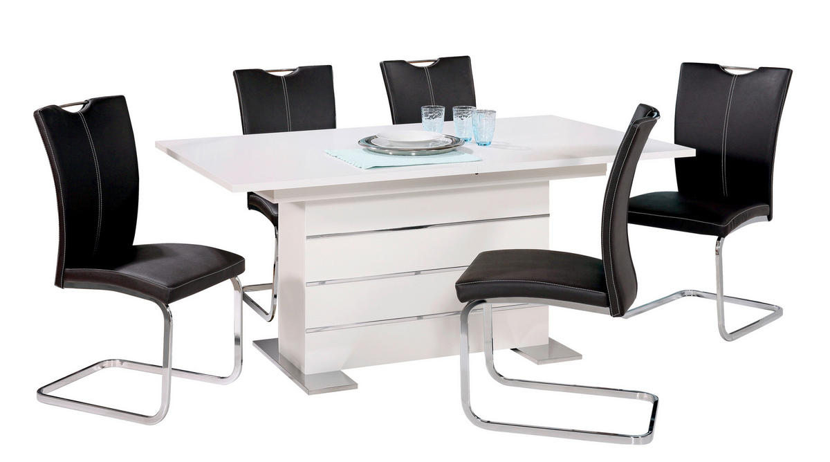 JEDILNA MIZA, bela  - bela, Design, leseni material (160/200/90/75cm) - Xora