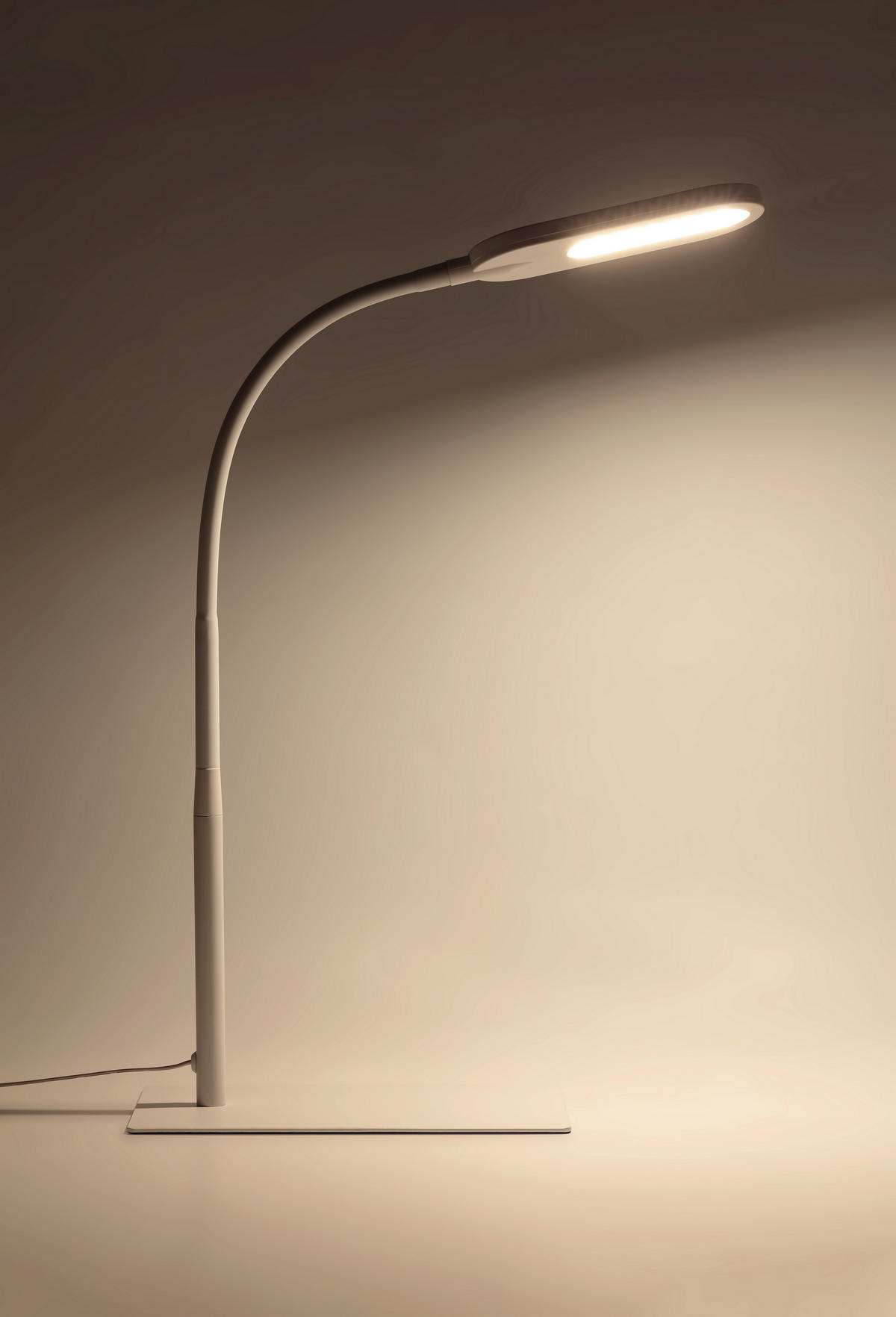 STOLNÍ LED LAMPA, dotykový stmívač, 37,5/15/43,5 cm - bílá, Basics, kov/plast (37,5/15/43,5cm) - Novel