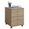 ROLLCONTAINER LONA MINI - Silberfarben/Sonoma Eiche, Basics, Holzwerkstoff/Kunststoff (42/57/50cm) - MID.YOU