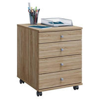 ROLLCONTAINER LONA MINI - Silberfarben/Sonoma Eiche, Basics, Holzwerkstoff/Kunststoff (42/57/50cm) - MID.YOU