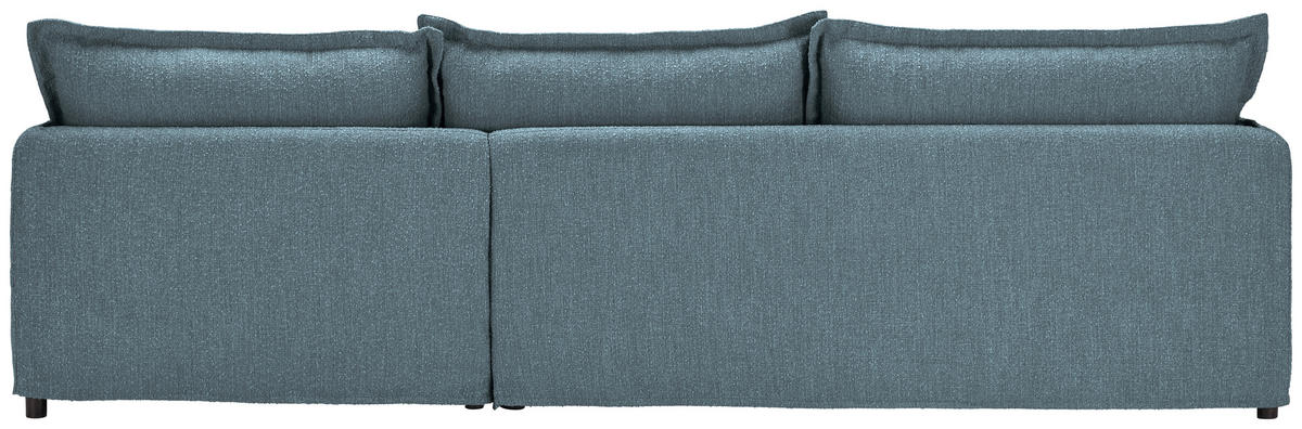 HUSSEN-ECKSOFA in Flachgewebe, Bouclé Blau  - Blau/Schwarz, Trend, Textil/Metall (295/165cm) - Livetastic