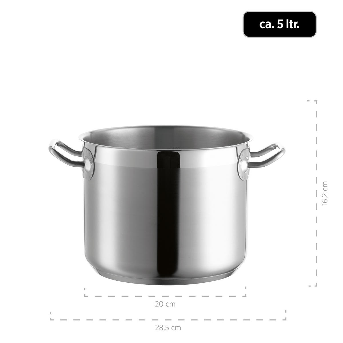 HÖG GRYTA Professional 5 l  - silver, Basics, metall (20/16,2/28,5cm) - Mäser