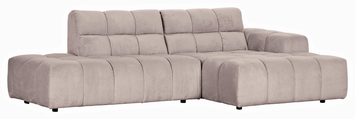 HÖRNSOFFA i plysch beige  - beige/svart, Klassisk, textil/plast (282/155cm) - MID.YOU