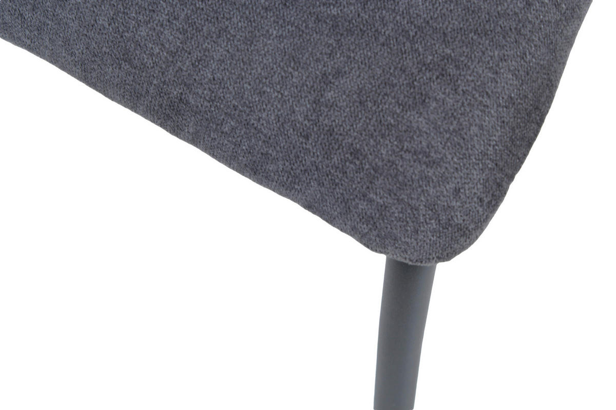 STUHL-SET 2 Stück  in  - Dunkelgrau/Schwarz, Design, Textil/Metall (44,5/87/55,5cm) - Livetastic