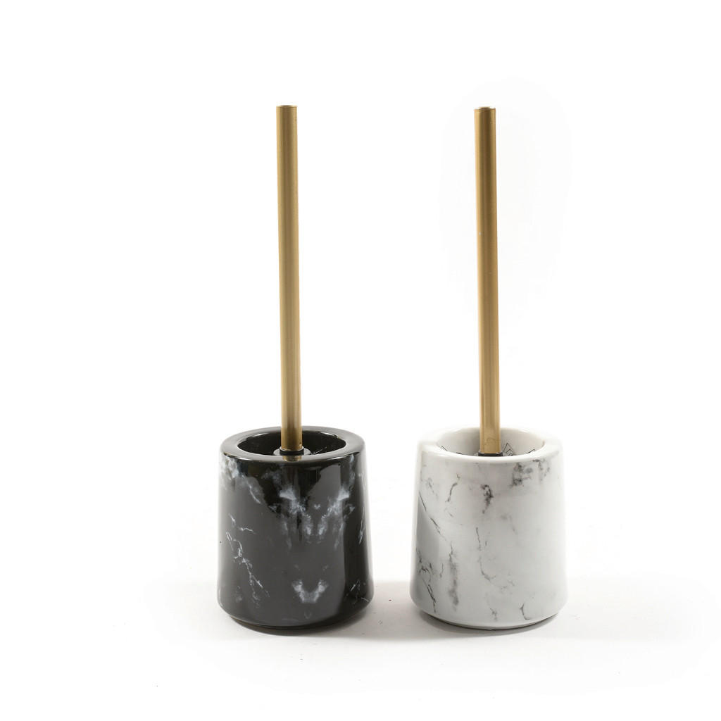 WC-GARNITURA S ŠČETKO - črna/bela, Konvencionalno, umetna masa/keramika (11,5/36cm) - Homeware