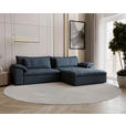 ECKSOFA  in Webstoff Blau  306/198 cm  - Blau/Schwarz, MODERN, Kunststoff/Textil (306/198cm) - Carryhome