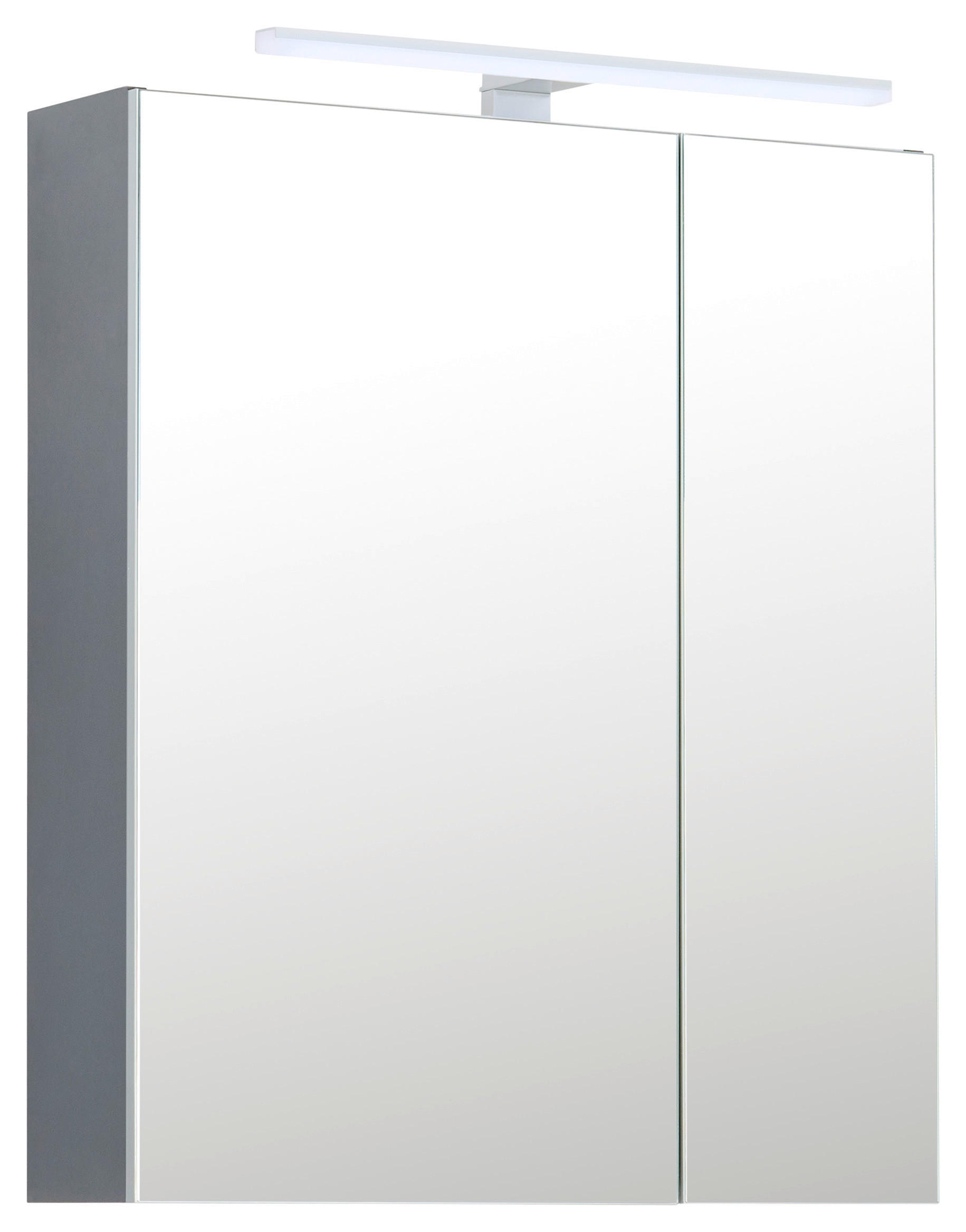 SPIEGELSCHRANK 60/74,4/16 cm  - Chromfarben/Anthrazit, Basics, Glas/Holzwerkstoff (60/74,4/16cm) - home24