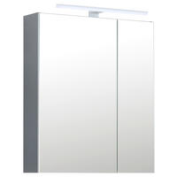 SPIEGELSCHRANK 60/74,4/16 cm  - Chromfarben/Anthrazit, Basics, Glas/Holzwerkstoff (60/74,4/16cm) - home24