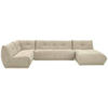 WOHNLANDSCHAFT Creme Lederlook  - Creme, Trend, Textil (210/390/185cm) - Livetastic