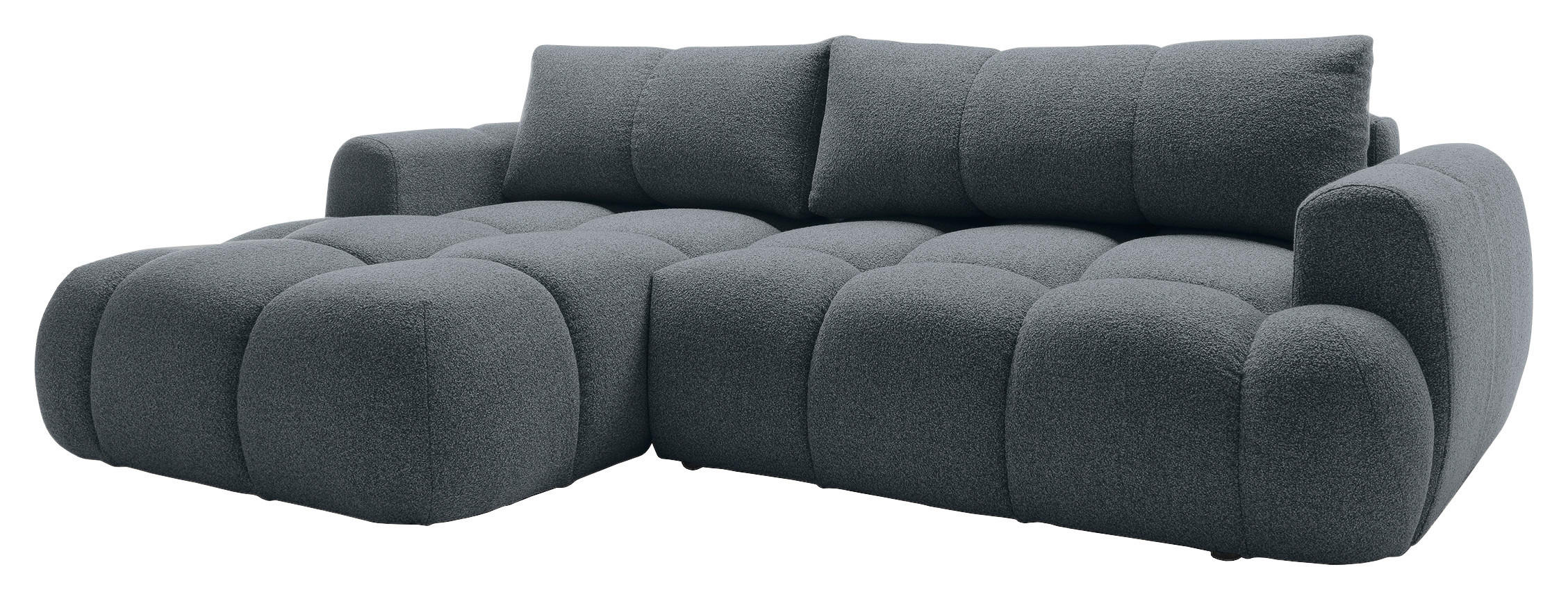 ECKSOFA Graphitfarben Struktur  - Schwarz/Graphitfarben, KONVENTIONELL, Kunststoff/Textil (172/272cm) - Carryhome