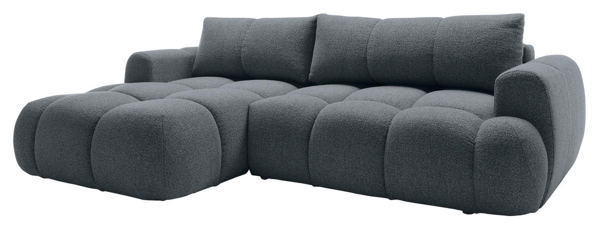 ECKSOFA Graphitfarben Struktur  - Schwarz/Graphitfarben, KONVENTIONELL, Kunststoff/Textil (172/272cm) - Carryhome
