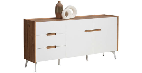 SIDEBOARD in 164/78/40 cm - Eiche Artisan/Weiß, Design, Holzwerkstoff/Metall (164/78/40cm) - Carryhome