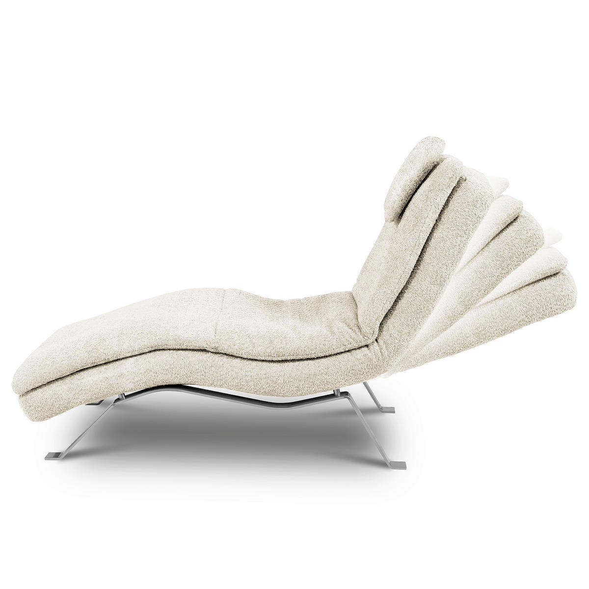RELAXLIEGE Bouclé Weiß  - Silberfarben/Weiß, Design, Textil/Metall (65/95/171cm) - Celina Home