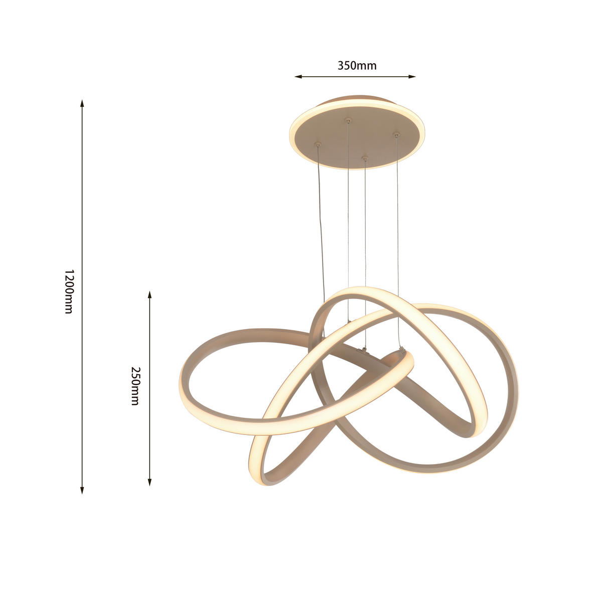 LED-HÄNGELEUCHTE Marling 64/150 cm   - Sandfarben, Design, Metall (64/150cm)
