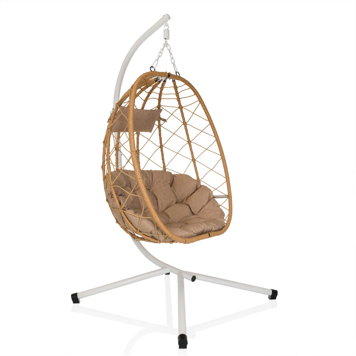 HÄNGESESSEL 98/188/114 cm  - Beige/Weiß, MODERN, Kunststoff/Textil (98/188/114cm) - MID.YOU