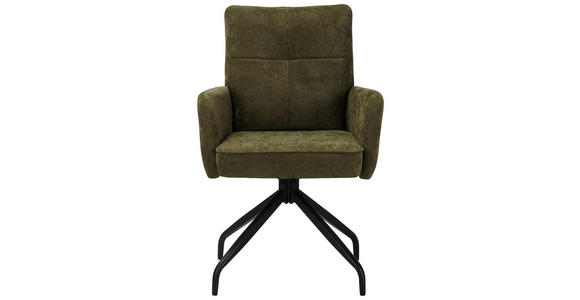 ARMLEHNSTUHL  Sitzfläche 180° drehbar Mikrofaser  - Schwarz/Grün, Design, Textil/Metall (60/90/68cm) - Carryhome