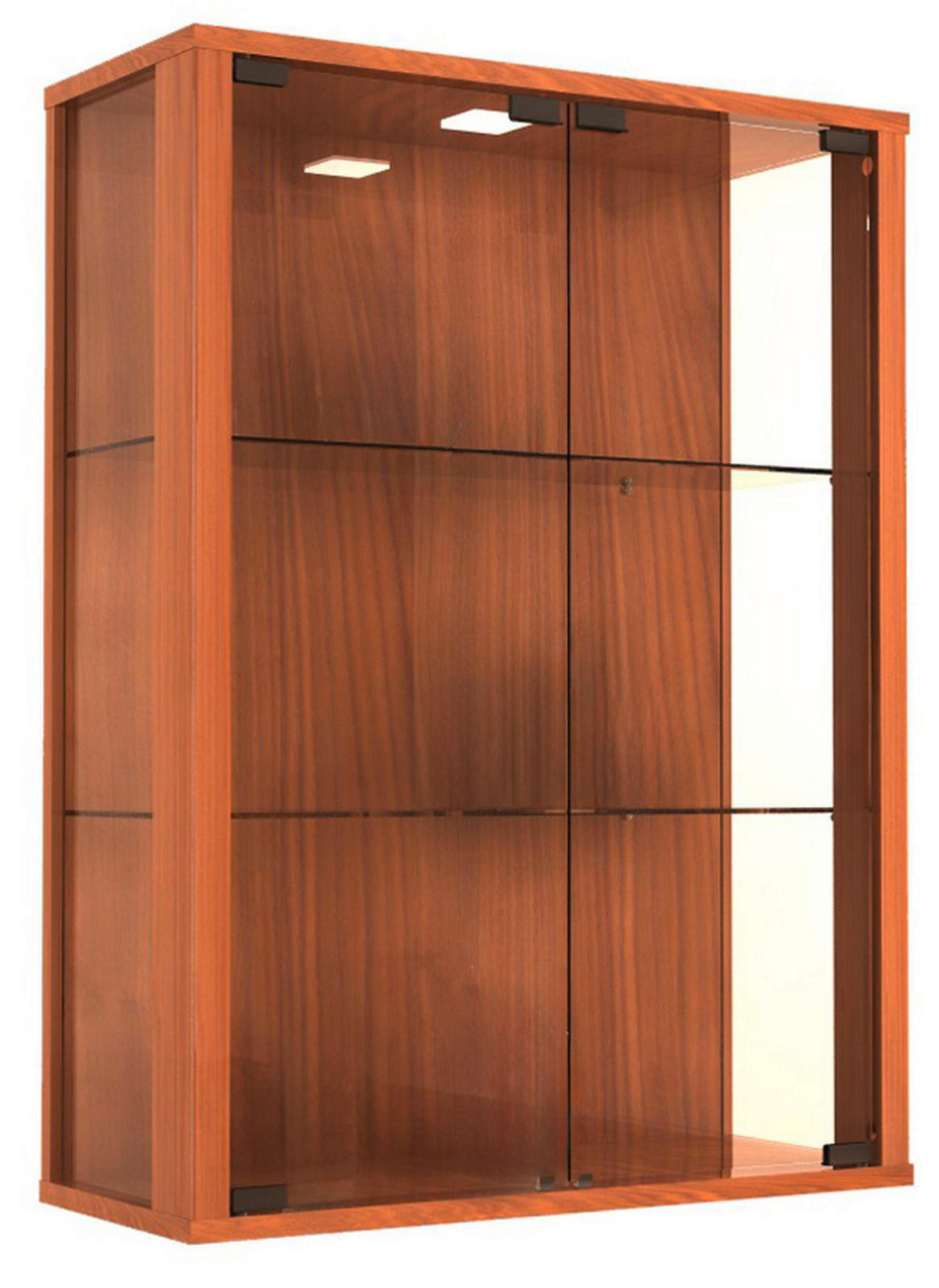 HÄNGEVITRINE in Nussbaumfarben  - Transparent/Nussbaumfarben, Lifestyle, Glas/Holzwerkstoff (60/80/25cm) - MID.YOU