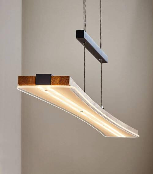 LED-HÄNGELEUCHTE 100/9/150 cm    - Schwarz, Natur, Holz/Metall (100/9/150cm) - Waldwelt