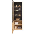 VITRINE  in furniert Wildeiche Schwarz, Eichefarben - Eichefarben/Schwarz, Natur, Glas/Holz (60/192/40cm) - Waldwelt